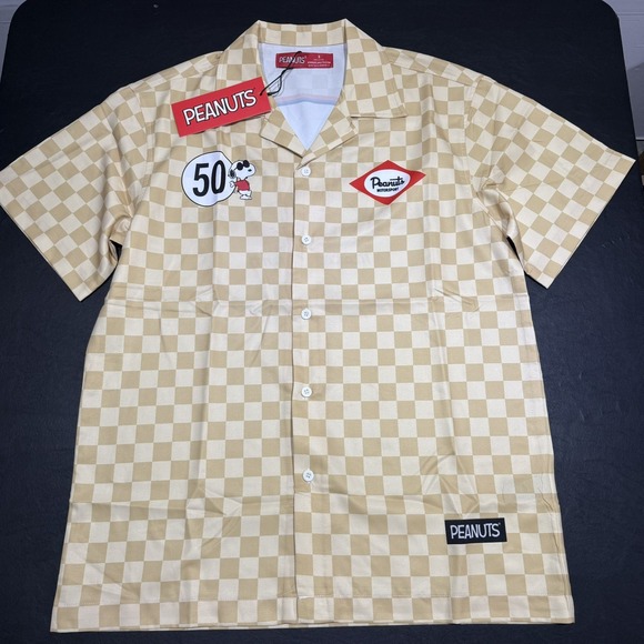 Peanuts Other - Men's Small (S) Peanuts Racing Motorsports‎ Shirt. Button Down Checker Flag